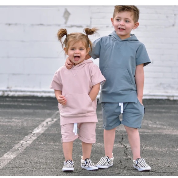 Little Bipsy Blue and Pink Shorts Set - Picture 1 of 8